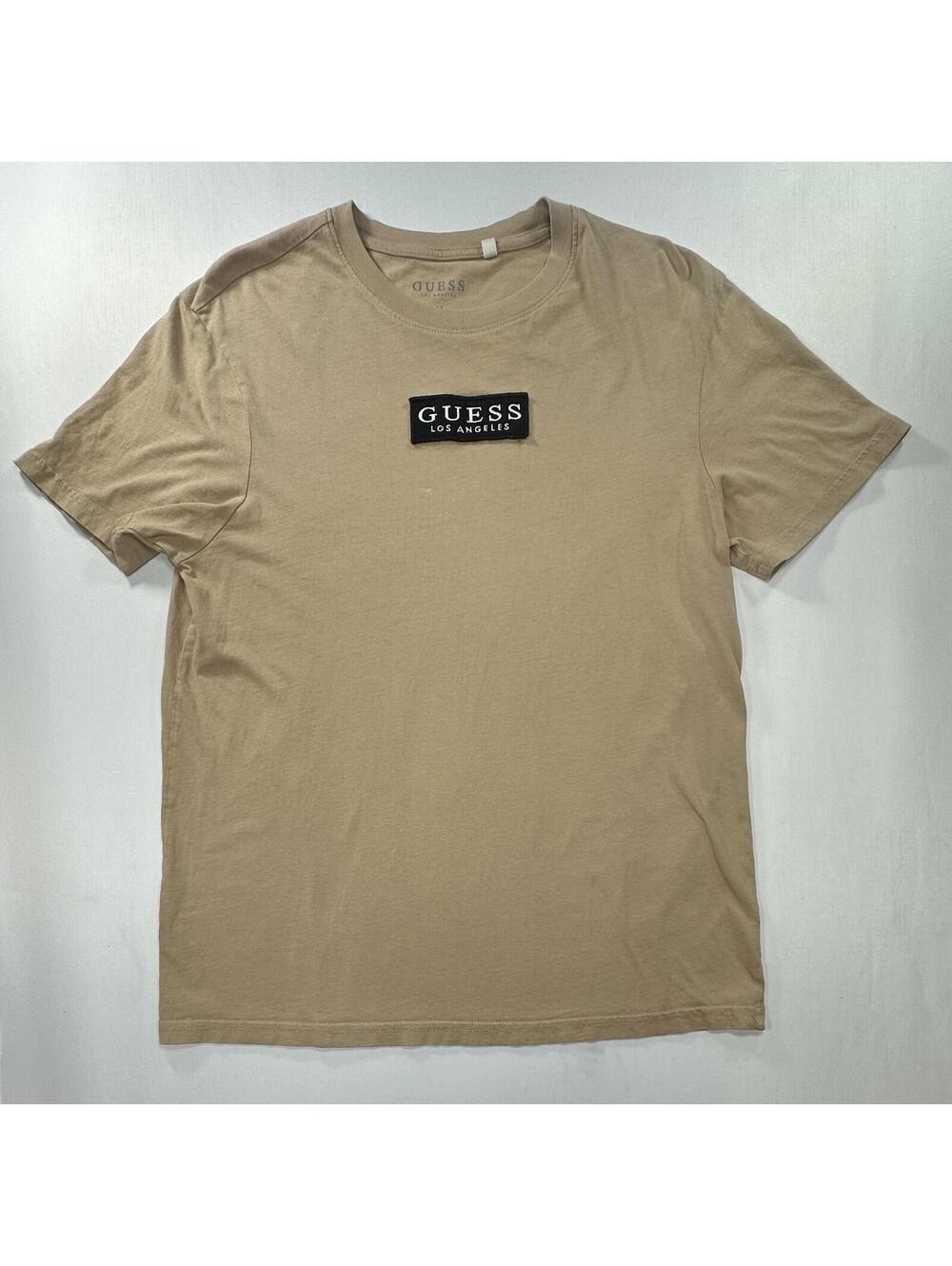 Guess Crew Neck Logo T-Shirt Brown Mens M